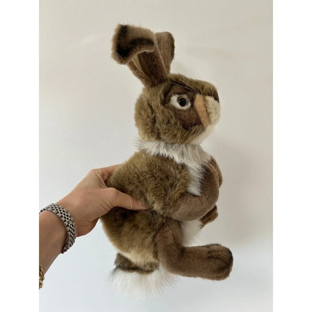 Vtg. Hansa Rabbit Bunny Plush Toy‎ Realistic Brown White Tail Thomas Boland